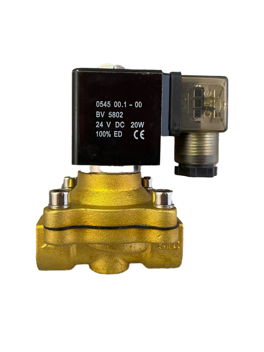 VALVULA SOLENOIDE DE 3/8” NPT, 2 VIAS, NC, BRONCE PARA AIRE-AGUA CALIENTE-LIQUIDO COIL 24VDC / 60HZ